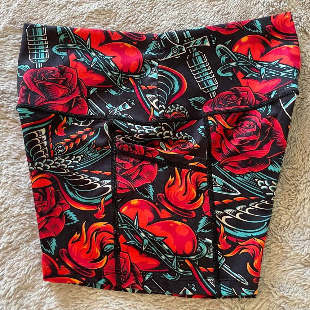 Constantly Varied Gear - "Tattoo Red Rose" Athletic Shorts (XS)